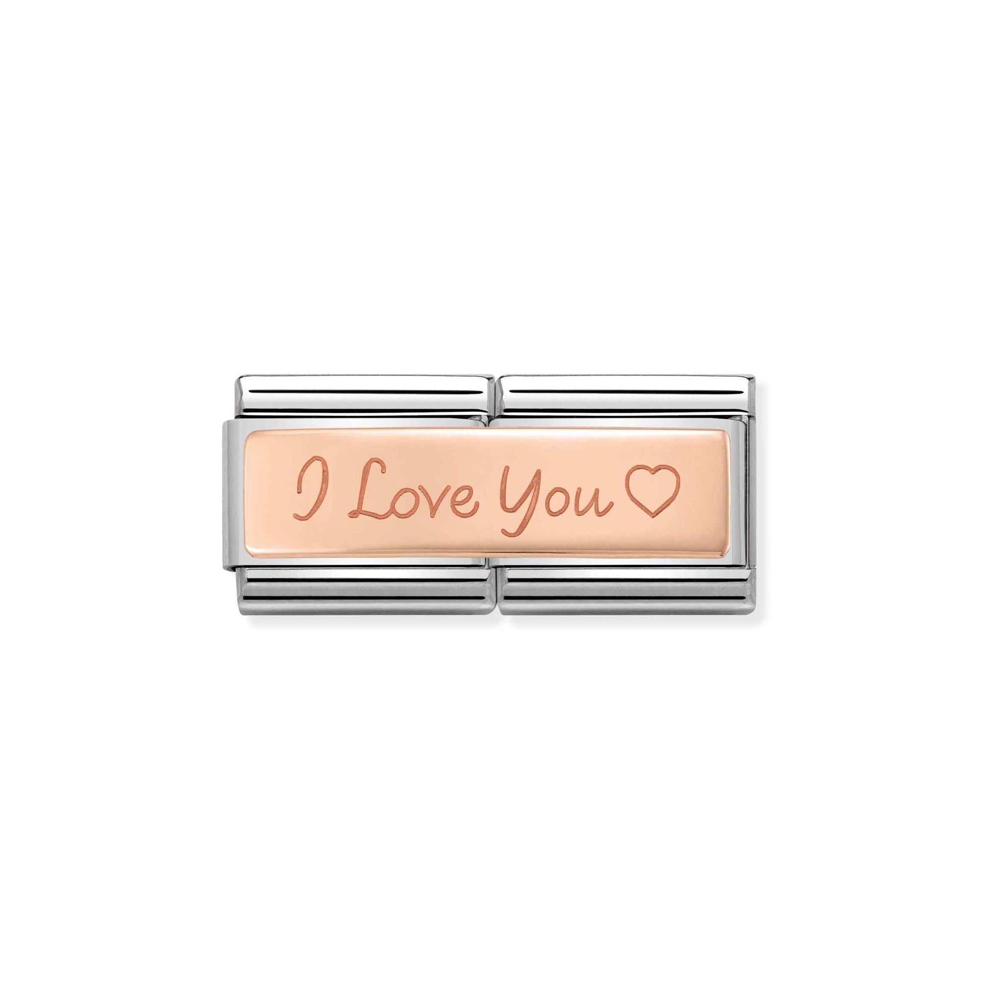 Nomination Composable Classic Charm Double I love you Herz - Edelstahl, Gold 375 Roségold