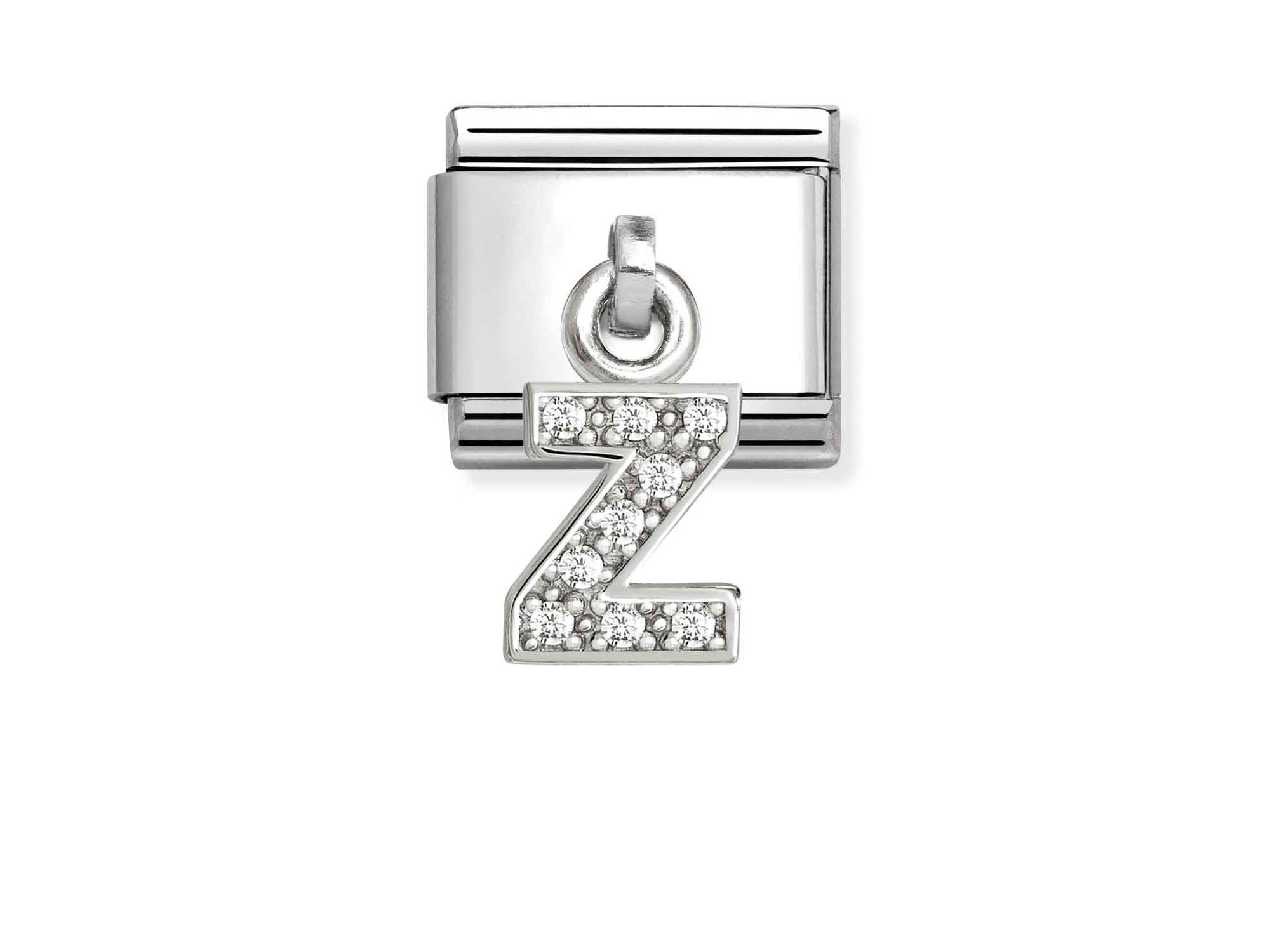 Sterling Silber Charm mit dem Buchstaben Z, besetzt mit Zirkonia, elegant gestaltet für persönliche Akzente, Hersteller Pandora, Neuheiten.