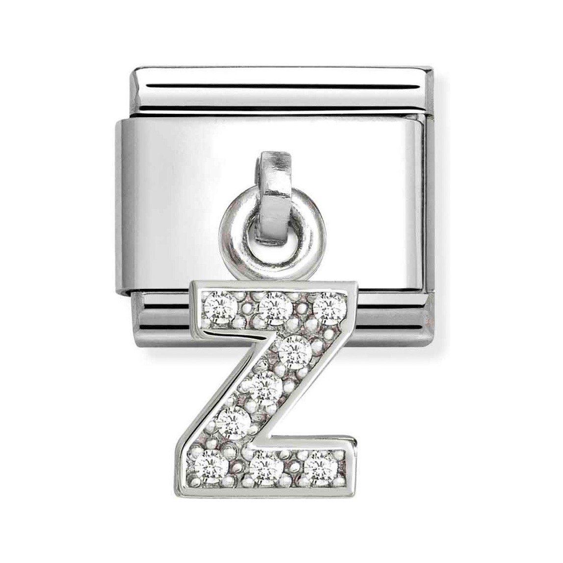 Sterling Silber Charm mit dem Buchstaben Z, besetzt mit Zirkonia, elegant gestaltet für persönliche Akzente, Hersteller Pandora, Neuheiten.