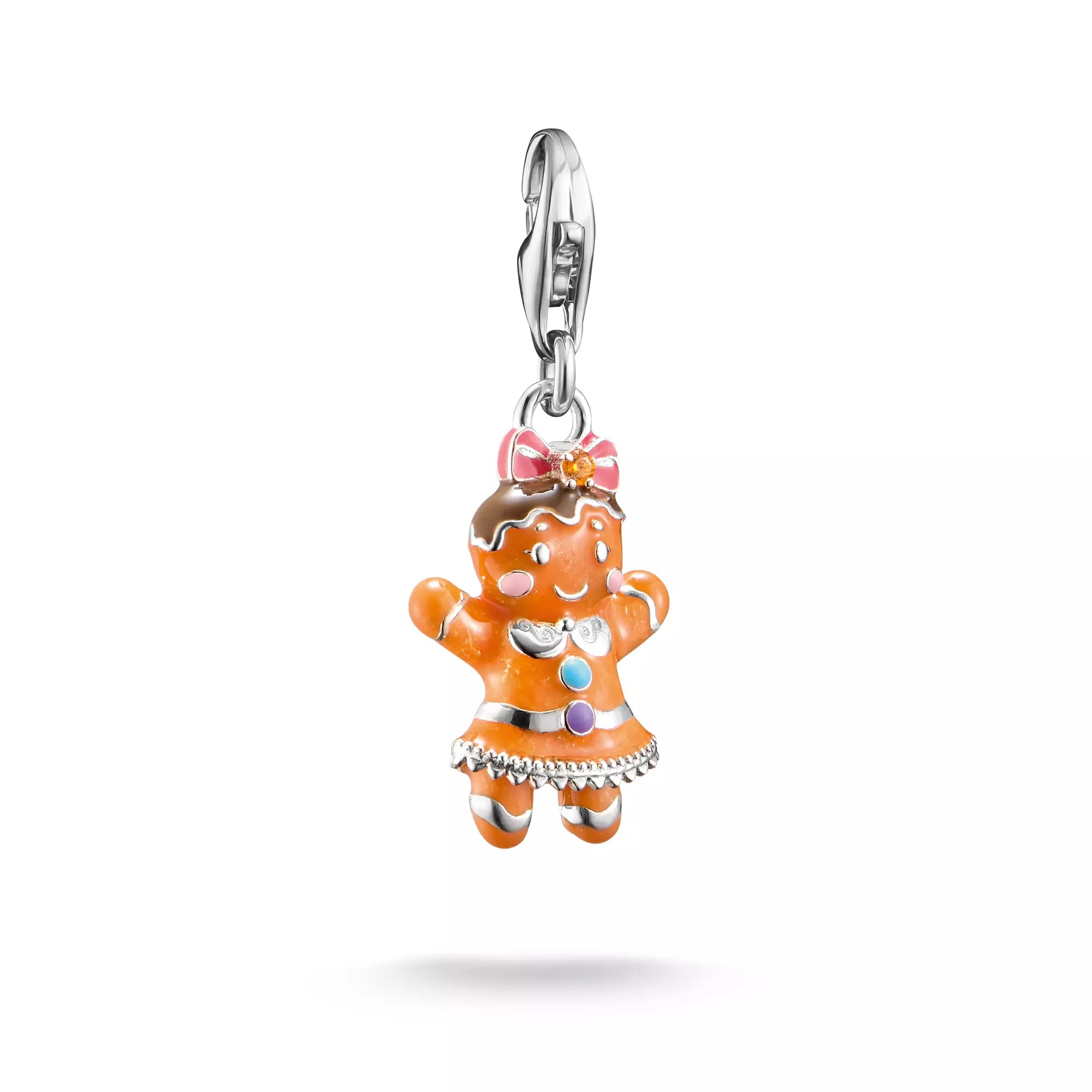 Thomas Sabo Lebkuchen-Mädchen Charm - Bunt - Silber geschw. + Emaille + Zirkonia