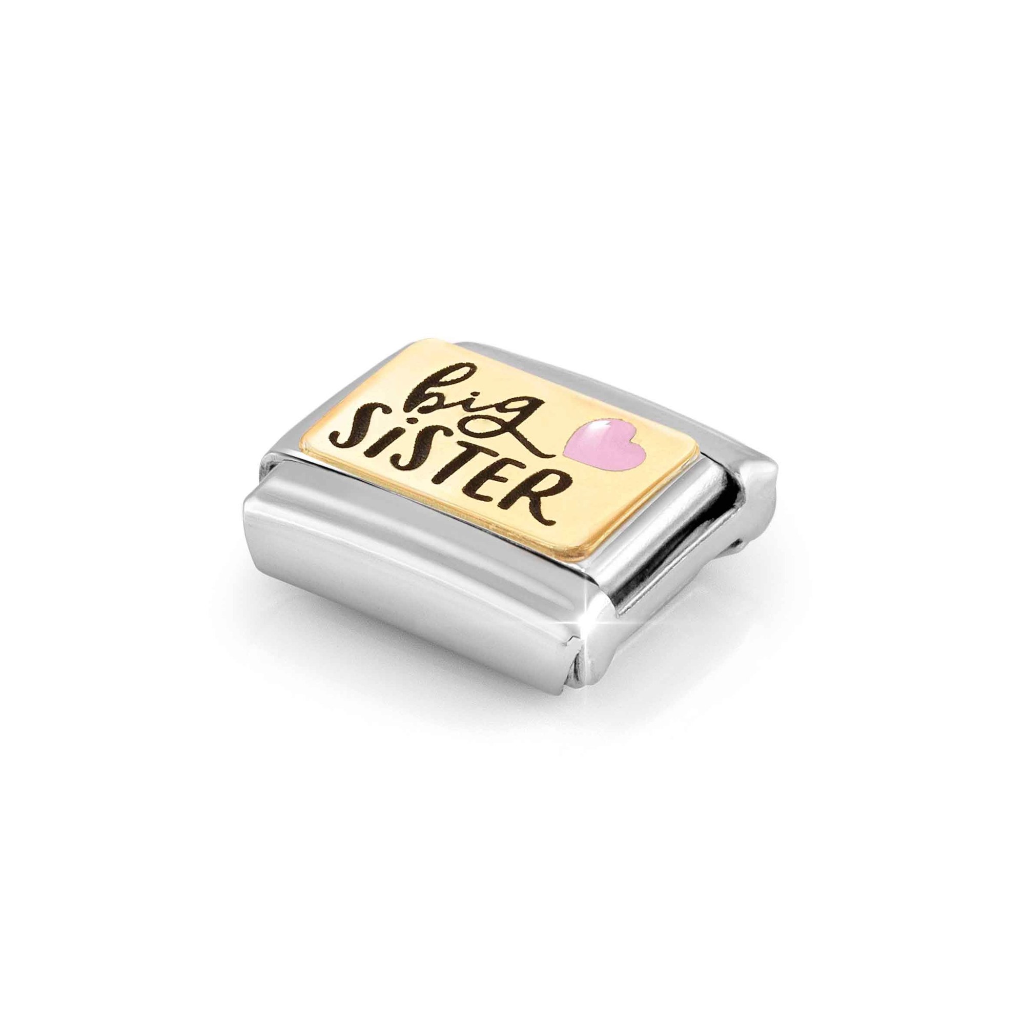 Nomination Composable Classic Charm Big Sister - Edelstahl, Gold 750 Gelbgold, Emaille – Ansicht 4
