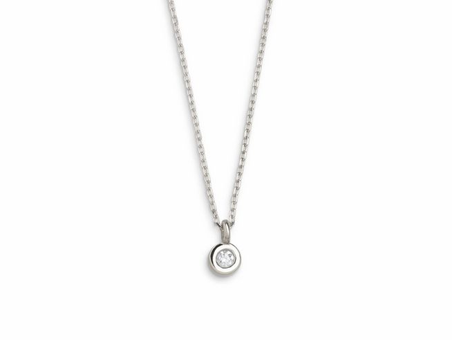 Xenox Weißgold Kette XG4050/42 mit ZARGE Karreekette aus 375 Weißgold, 42 cm lang, eleganter Anhänger mit funkelndem Stein, zeitloses Schmuckstück für besondere Anlässe.