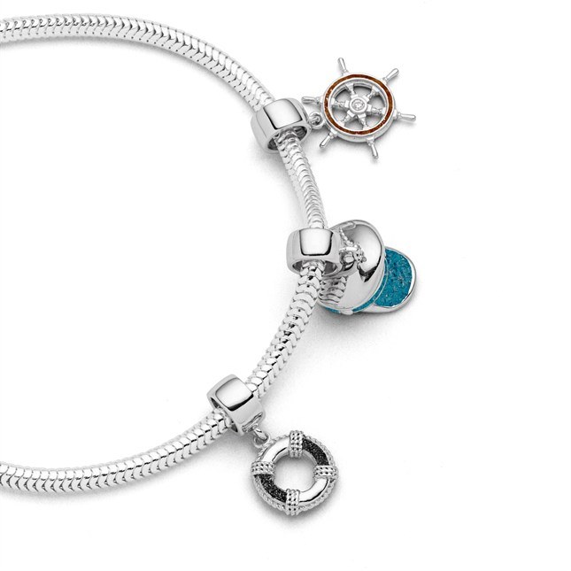 DUR Charm Rettungsring Lavasand - Sterling Silber - Lavasand – Ansicht 2