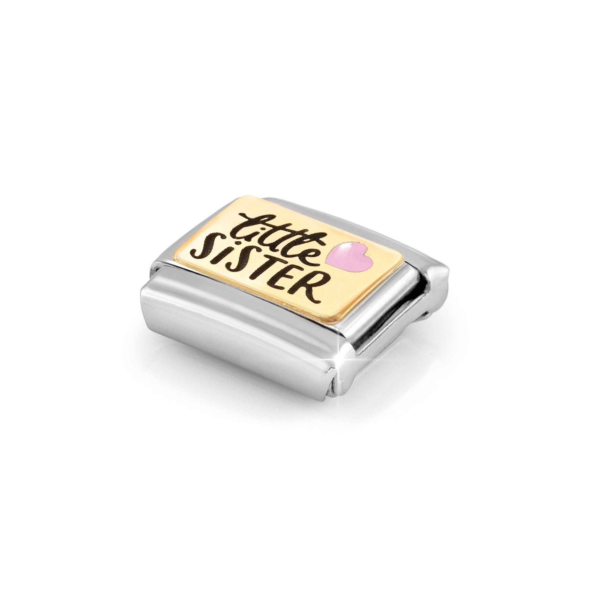 Nomination Composable Classic Charm Little Sister - Edelstahl, Gold 750 Gelbgold, Emaille – Ansicht 4
