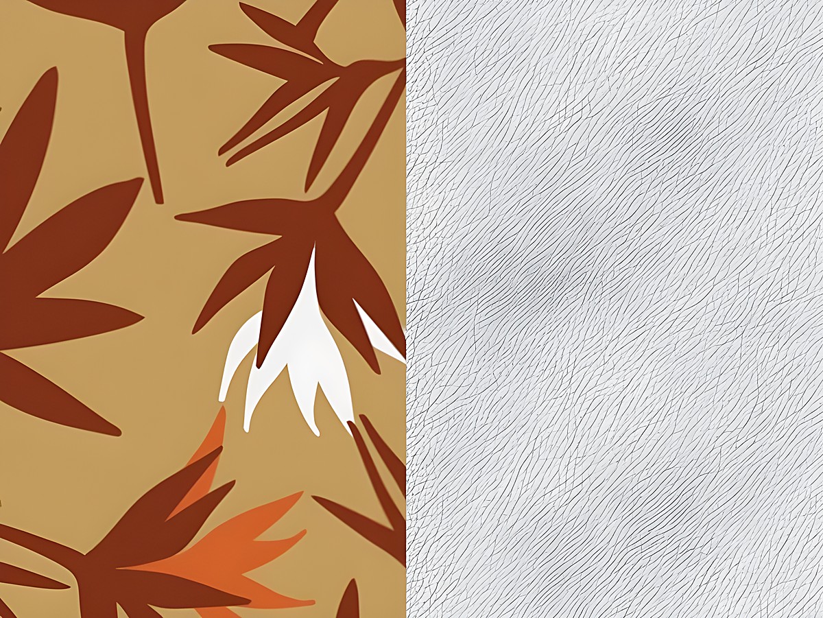 Armreif Einlage von Les Georgettes mit einem weißen Blättermuster in Beige, Rostbraun und Weiß, auf einer hellen Hintergrundtextur dargestellt.