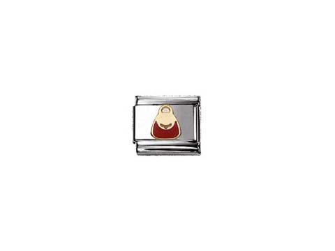 Classic emailliert Tasche rot mit einer stilisierten Handtasche in rot und gold auf einem silbernen Hintergrund, Hersteller Nomination, emailliert.