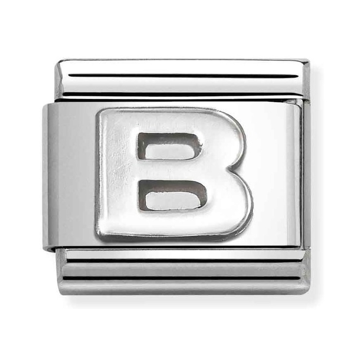 Nomination Composable Classic Charm Buchstabe B - Edelstahl, Sterling Silber oxidiert