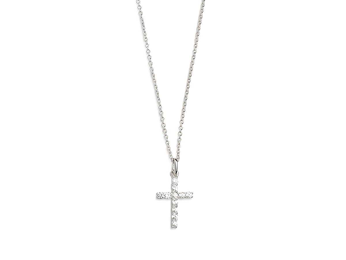 Xenox Sterling Silber Kette XS8617 mit Kreuzanhänger, elegantes Design aus hochwertigem Silber, Ankerkette in 40-45 cm Länge, ideal für jeden Anlass.