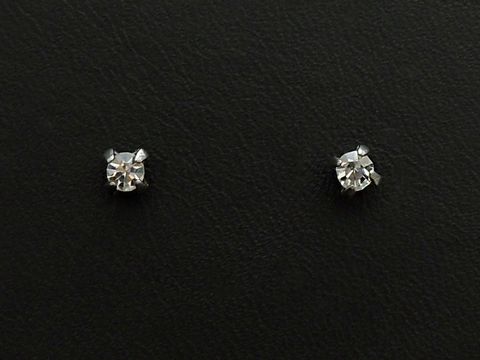 Feine Strass Ohrstecker in Weiß von Juwelier Harnisch, elegant und funkelnd, ideal für jeden Anlass, klassischer Strass Schmuck, zeitloses Design.