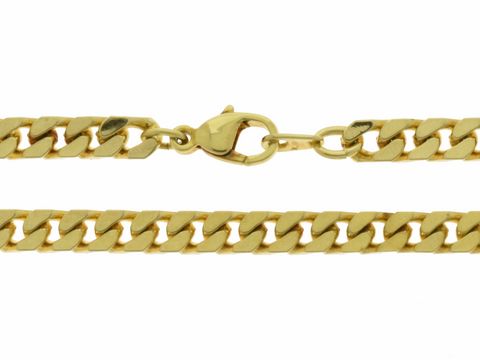 Doublé Kette - Panzerkette - vergoldet - 55 cm - 5,2 x 2,6 mm, Hersteller: Juwelier Harnisch, Ketten, hochwertige Verarbeitung, klassisches Design, ideal für jeden Anlass, zeitlos elegant.