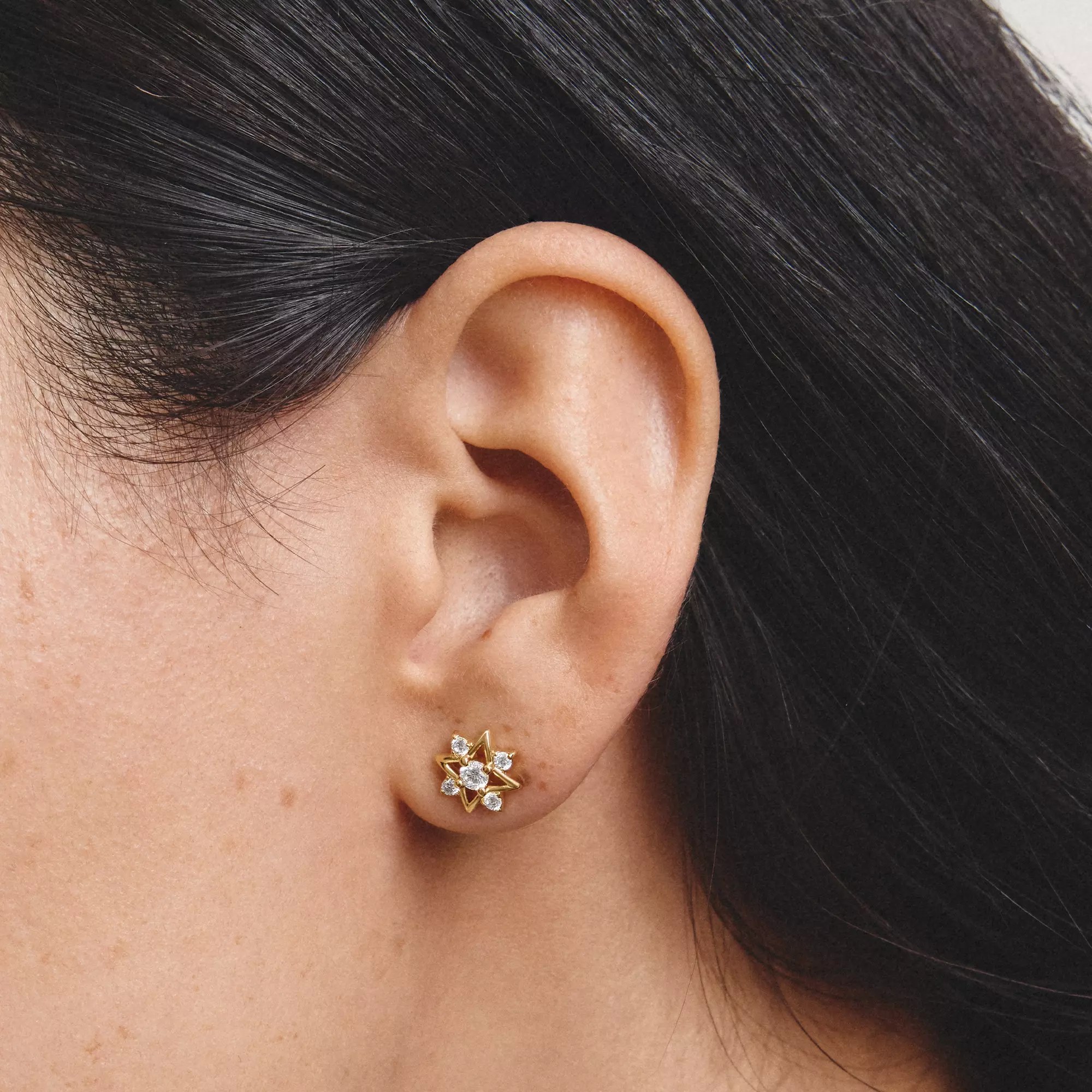 Thomas Sabo Midnight Sky - Ohrstecker Stern - 18k Gelbgold Vergoldung - Zirkonia – Ansicht 3