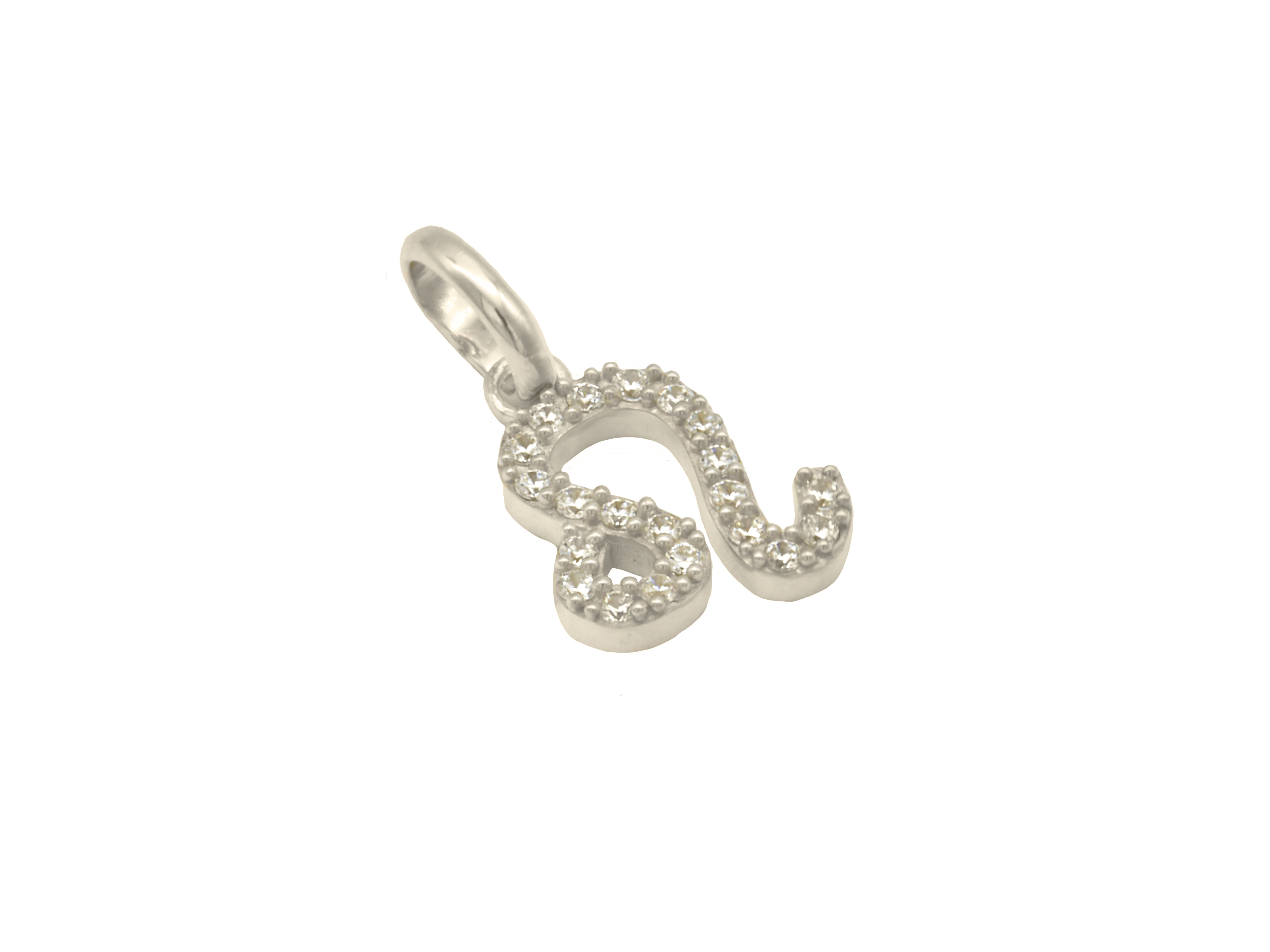 Anhänger Sternzeichen Löwe - Sterling Silber 925 rhodiniert poliert - Zirkonia Anhänger in Form des Sternzeichens Löwe aus rhodiniertem Sterling Silber 925, poliert und mit funkelnden Zirkonia besetzt, von Juwelier Harnisch.
