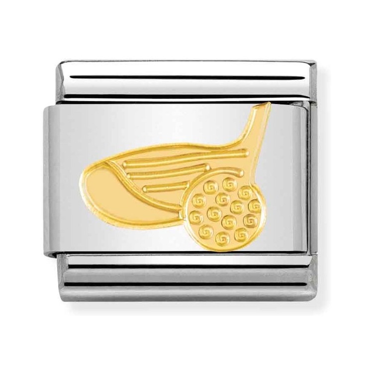 Nomination Composable Classic Charm Golfschläger mit Ball - Edelstahl, Gelbgold