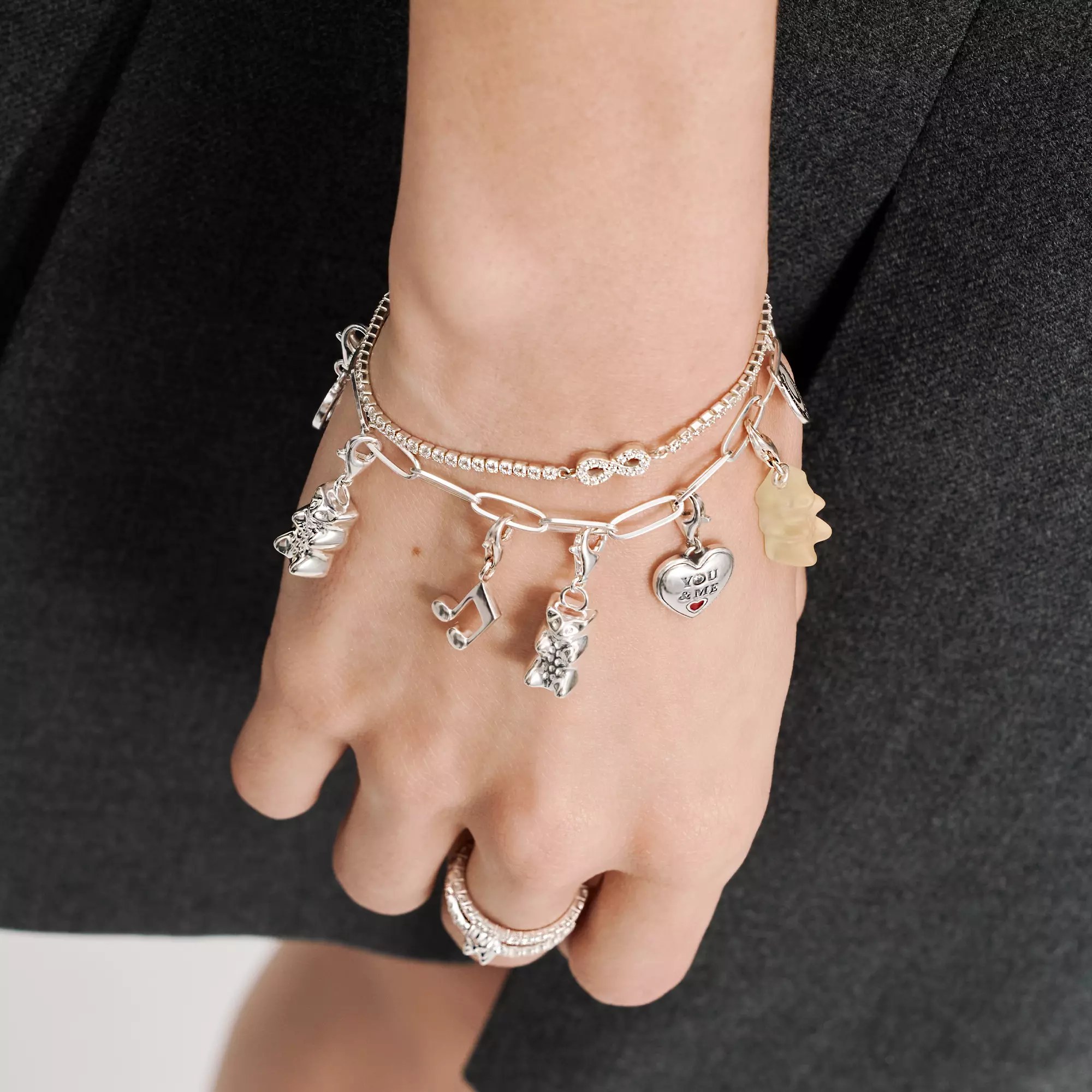 Thomas Sabo Charm-Anhänger - Goldbär Gummibärchen Silber - HARIBO – Ansicht 3