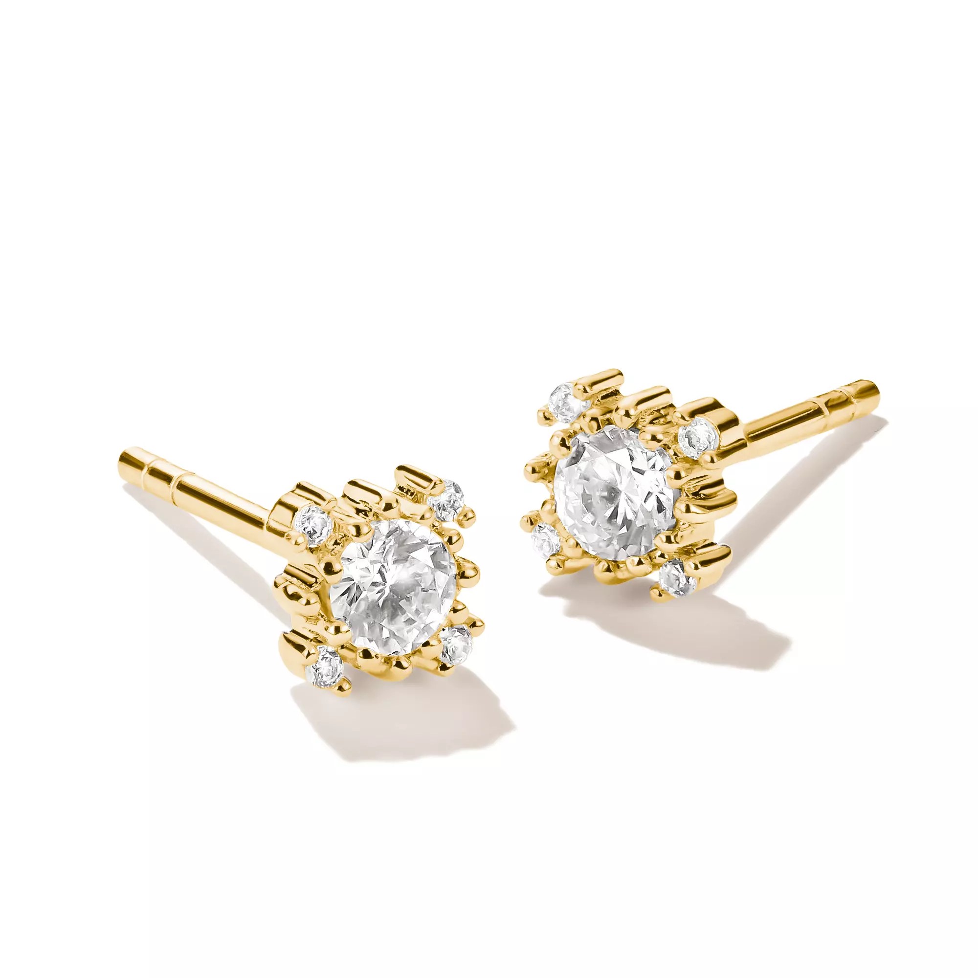 Thomas Sabo Ohrstecker mit weißem Zirkonia – vergoldet – 6 mm breit – Ansicht 2