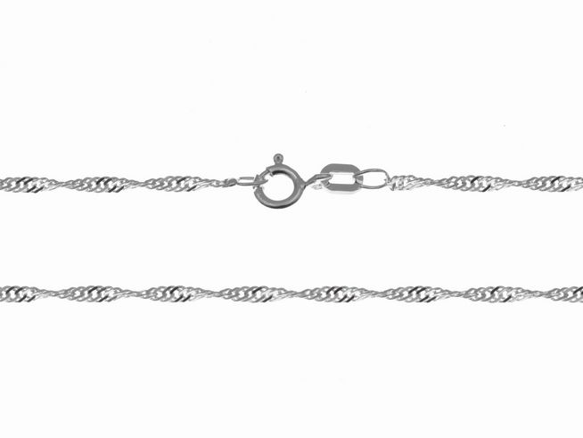 70 cm lange rhodinierte Kordelkette aus 1,8 mm Sterling Silber, diamantiert, Hersteller Juwelier Harnisch, ideal für eleganten Schmuck.
