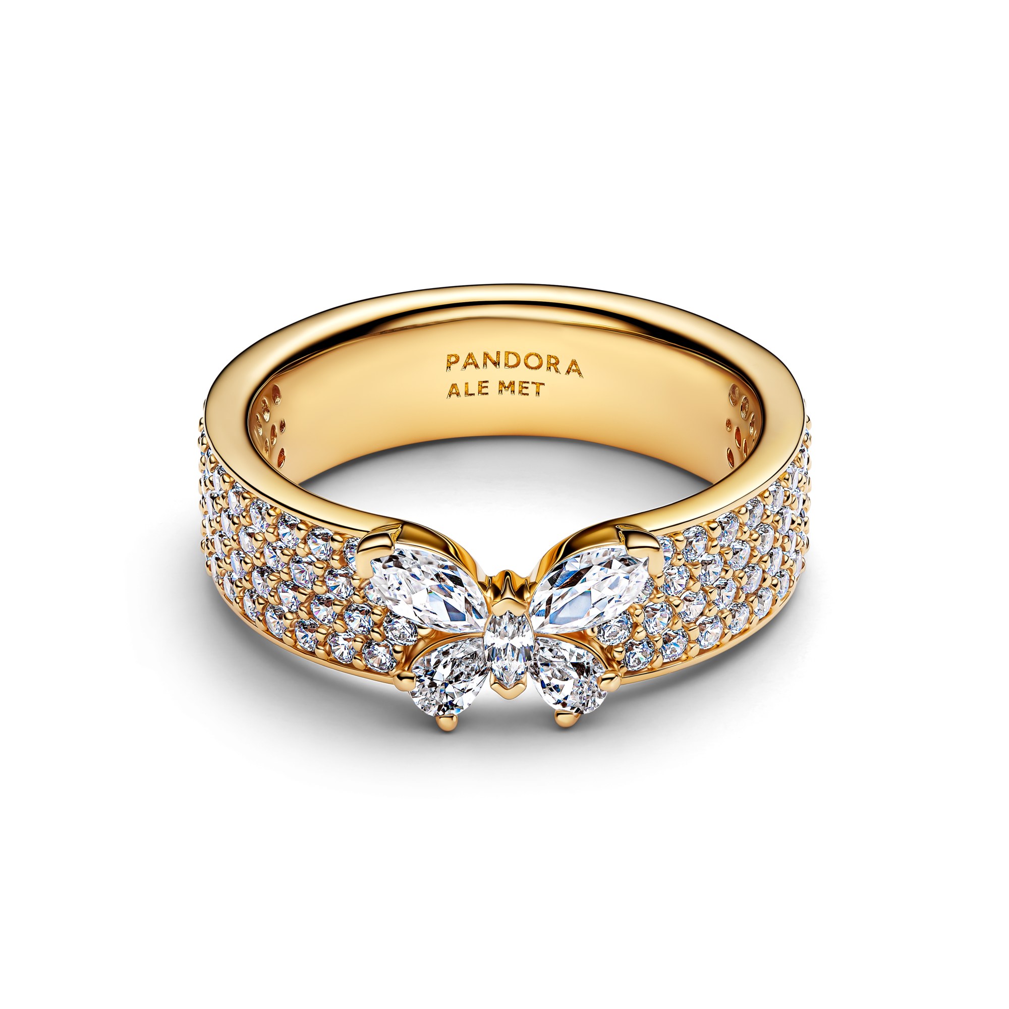 Pandora Funkelnder Schmetterling Markanter Ring - Gelbgold Vergoldung - Zirkonia – Ansicht 2