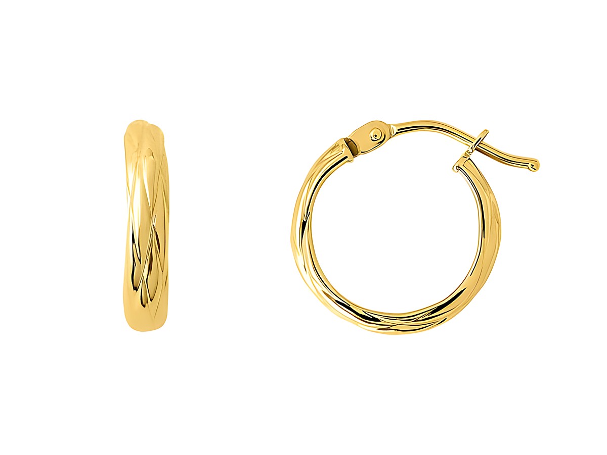 Gelbgoldene Creolen aus 585er Echtgold, poliert, von Xenox, bieten einen eleganten Look und sind ideal für jeden Anlass. Der Ohrschmuck vereint zeitloses Design mit hochwertiger Verarbeitung.