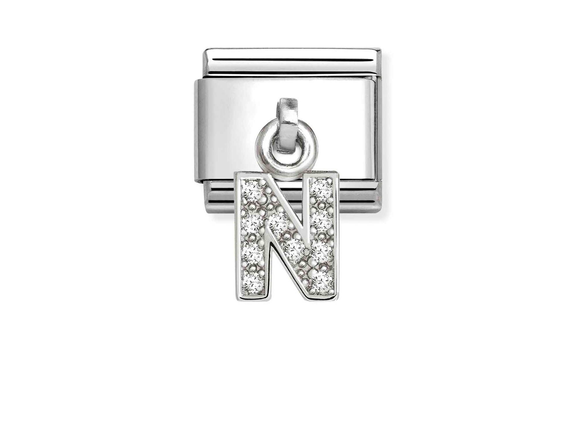 Sternenförmiger Classic Sterling Silber Charm von Pandora mit dem Buchstaben N, verziert mit funkelnden Zirkonia, ideal für individuelle Schmuckstücke und Neuheiten.