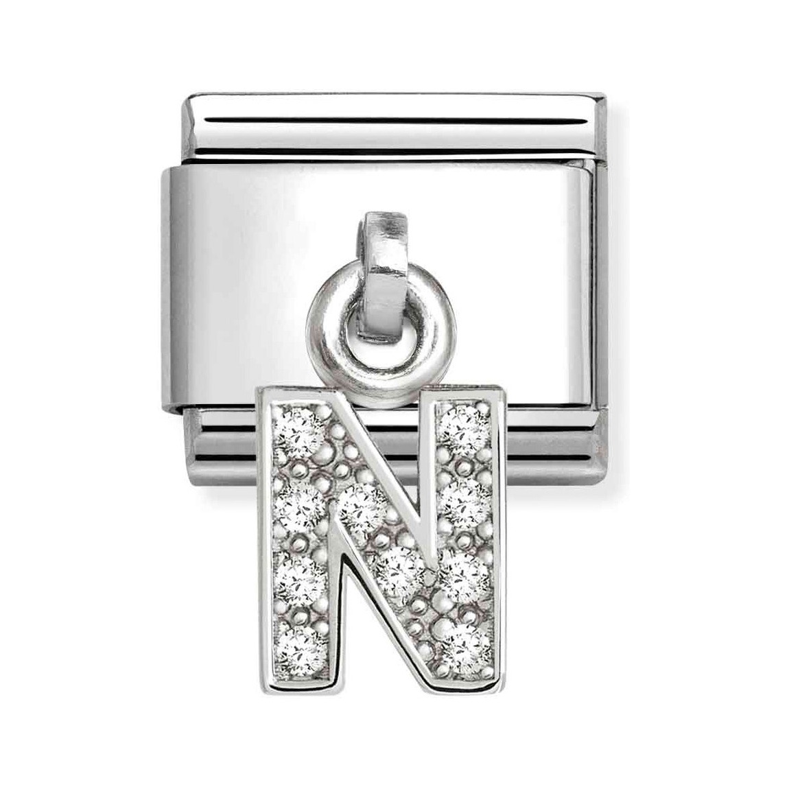 Sternenförmiger Classic Sterling Silber Charm von Pandora mit dem Buchstaben N, verziert mit funkelnden Zirkonia, ideal für individuelle Schmuckstücke und Neuheiten.