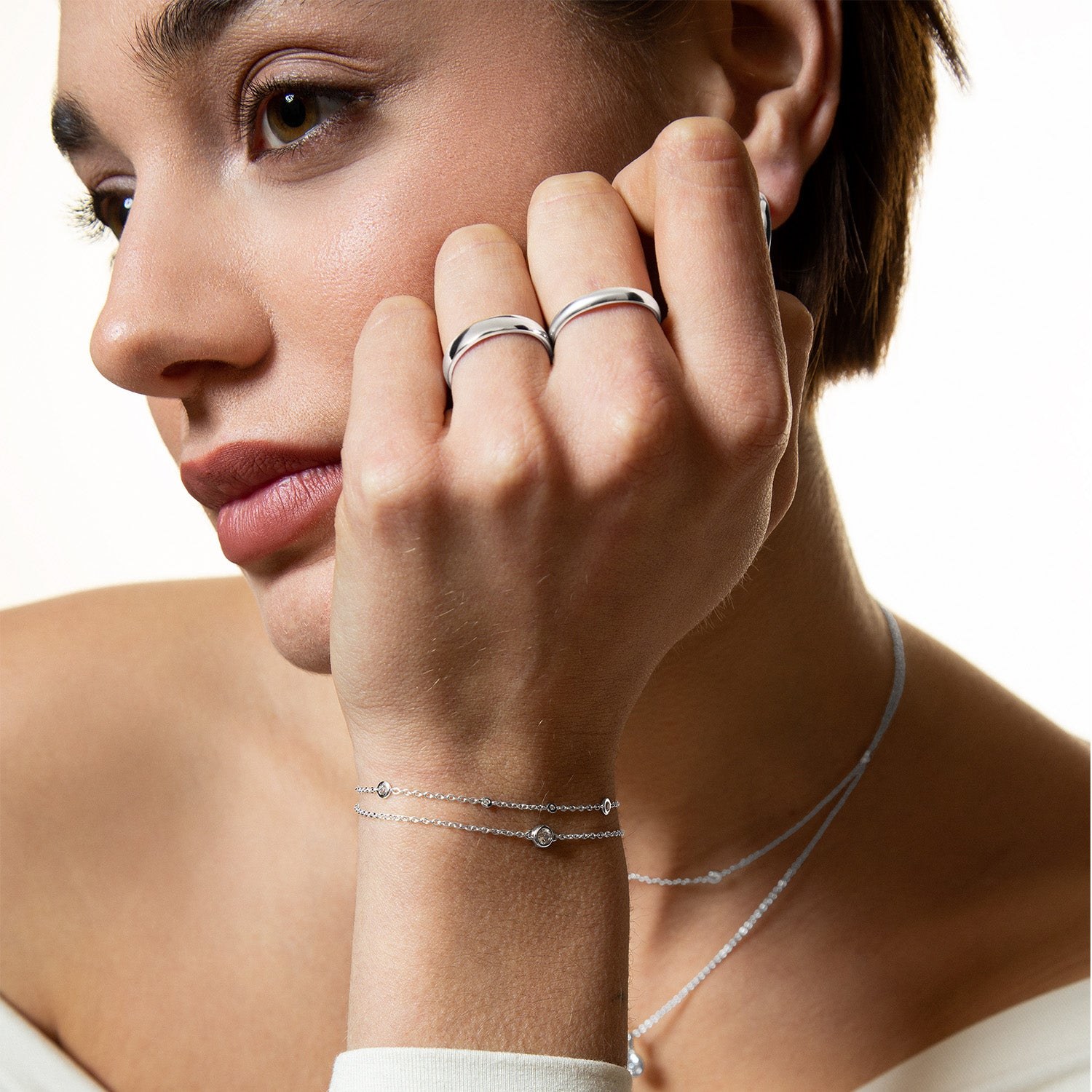XENOX Sterling Silber Armband XS7387 - 15-18,5 cm - ZARGE SILBER - Ankerkette - Zarge – Ansicht 4