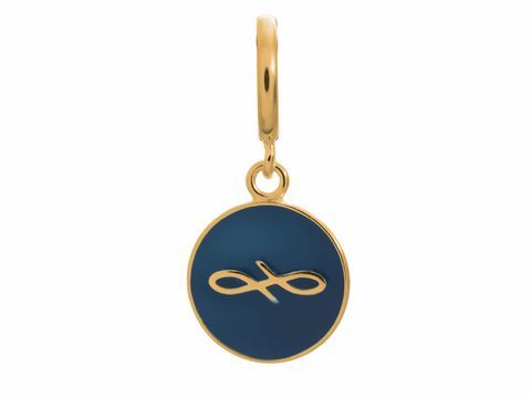 Navy Endless Coin aus Gelbgold mit einem stilisierten Motiv, ideal zum Anhängen an Schmuckstücken, passend für Endless Kollektionen, schick und modern gestaltet.