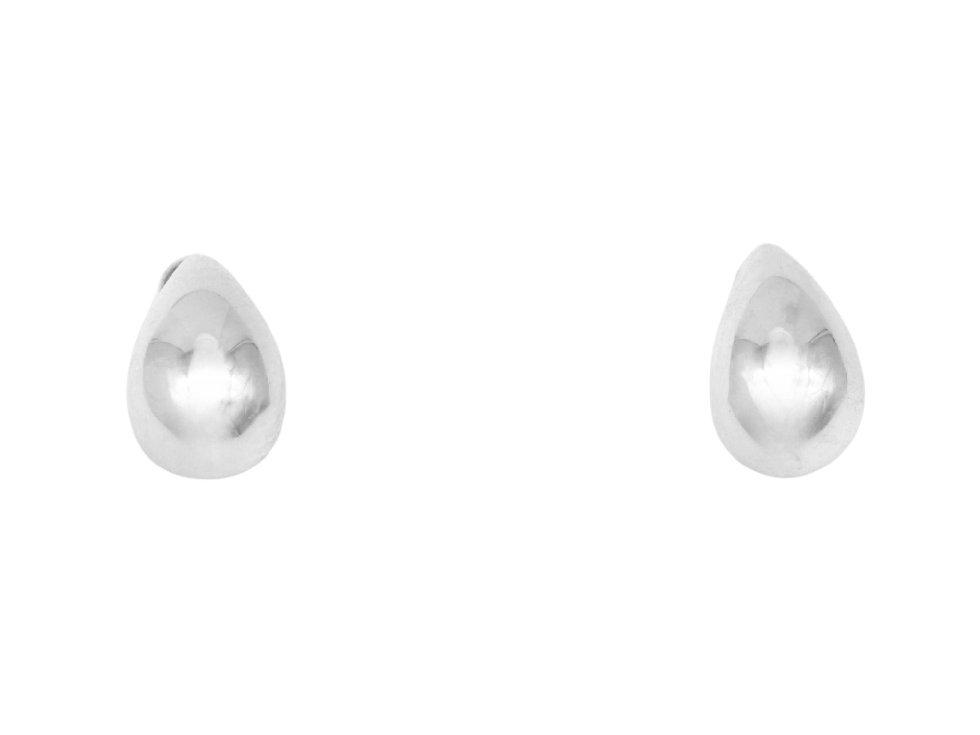 Ohrring kleiner Tropfen Ohrstecker - Sterling Silber poliert rhodiniert