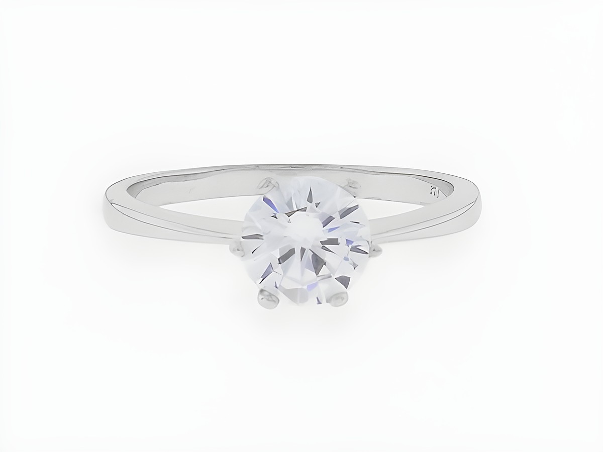 Silber Ring rhodiniert mit klarem Zirkonia, faszinierend und elegant, Größe 64, 7,6 mm, Hersteller Juwelier Harnisch, ideal für über Größe 60 beziehungsweise 19,1.