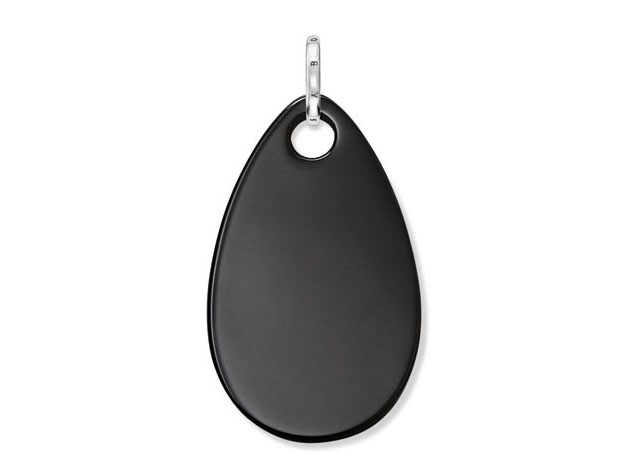 Thomas Sabo Anhänger PE538-024-11 aus Silber mit Onyx in Tropfen-Scheibenform, elegant und modern, ideal für stilvolle Akzente bei Schmuckliebhabern.