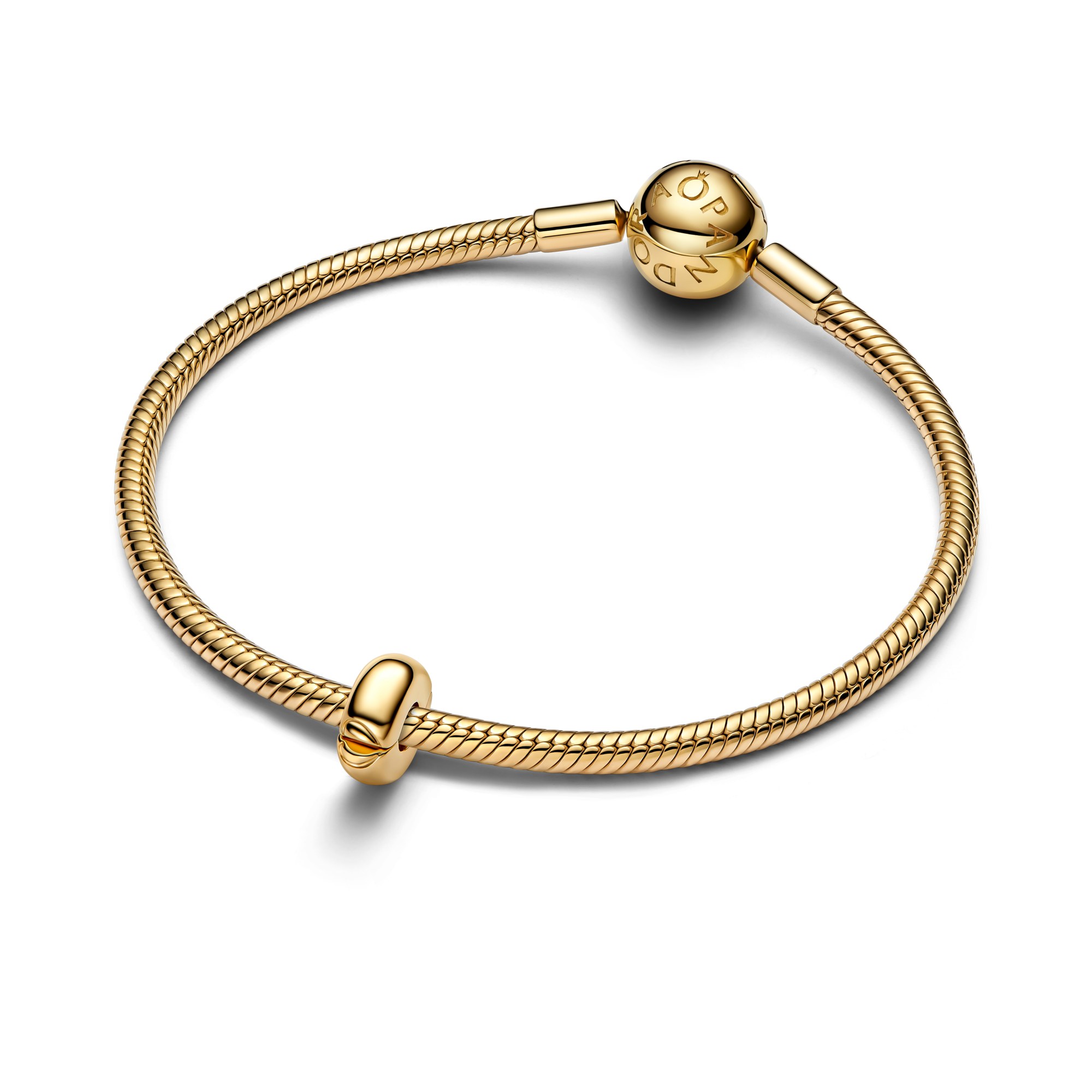 Pandora Clip STOPPER - Herzverschluss & Gelbgold vergoldetem Clip & Silikongriff – Ansicht 3