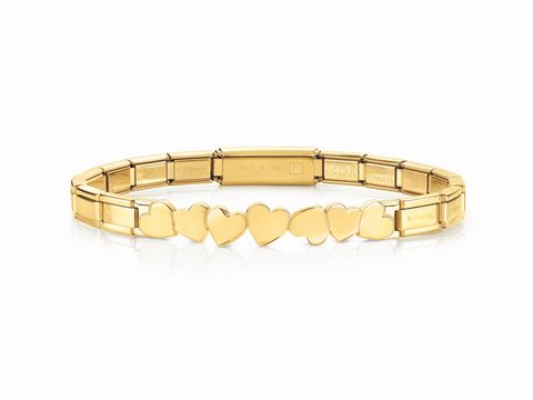 Armband von Nomination Trendsetter 021111 001 aus Gelbgold mit Herzen, Länge 18 cm, elegant und zeitlos, perfekt als modisches Accessoire für jeden Anlass.
