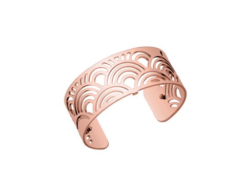 Roségoldener Armreifen von Les Georgettes, Modell Les Essentielles, 25 mm, mit filigranem Wellenmuster, ideal als elegantes Accessoire für jeden Anlass.