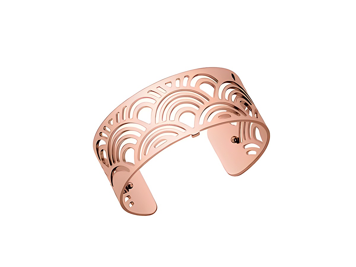 Roségoldener Armreifen von Les Georgettes, Modell Les Essentielles, 25 mm, mit filigranem Wellenmuster, ideal als elegantes Accessoire für jeden Anlass.