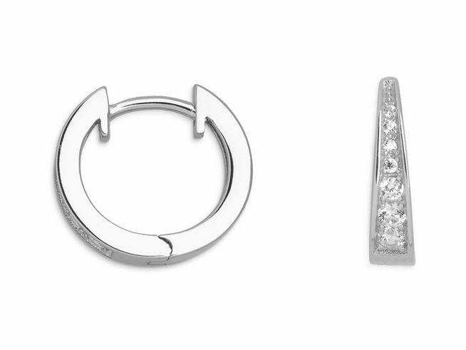 Xenox Sterling Silber Ohrringe XS8659 in Form von Creolen mit einem modernen Design, glänzend und ideal für jeden Anlass, zeitlos und elegant im Aussehen.