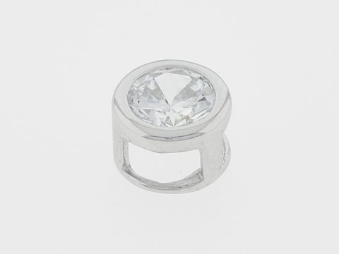Silber Anhänger rund in glamourösem Design mit klarem Zirkonia, Hersteller Juwelier Harnisch, ideal für stilvolle Akzente in jeder Schmuckkollektion.