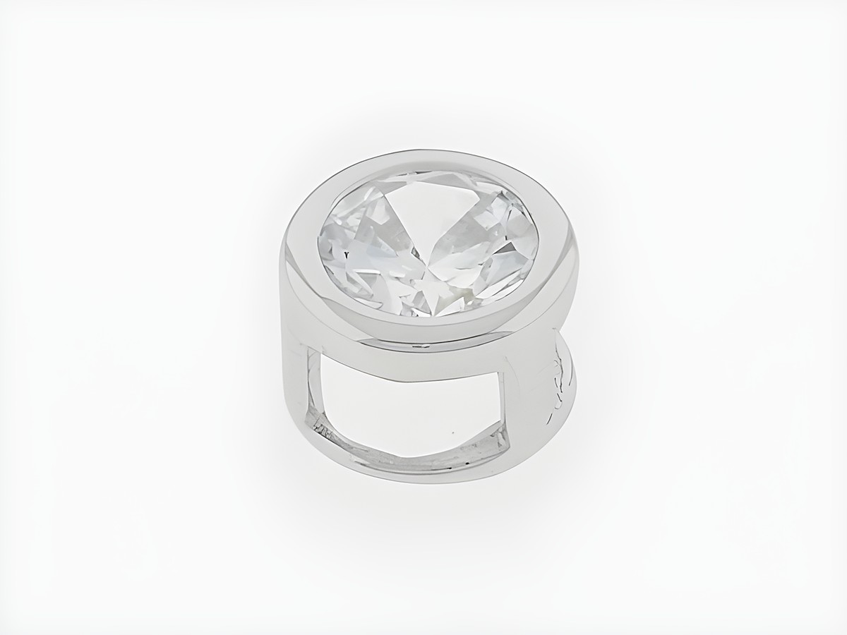 Silber Anhänger rund in glamourösem Design mit klarem Zirkonia, Hersteller Juwelier Harnisch, ideal für stilvolle Akzente in jeder Schmuckkollektion.