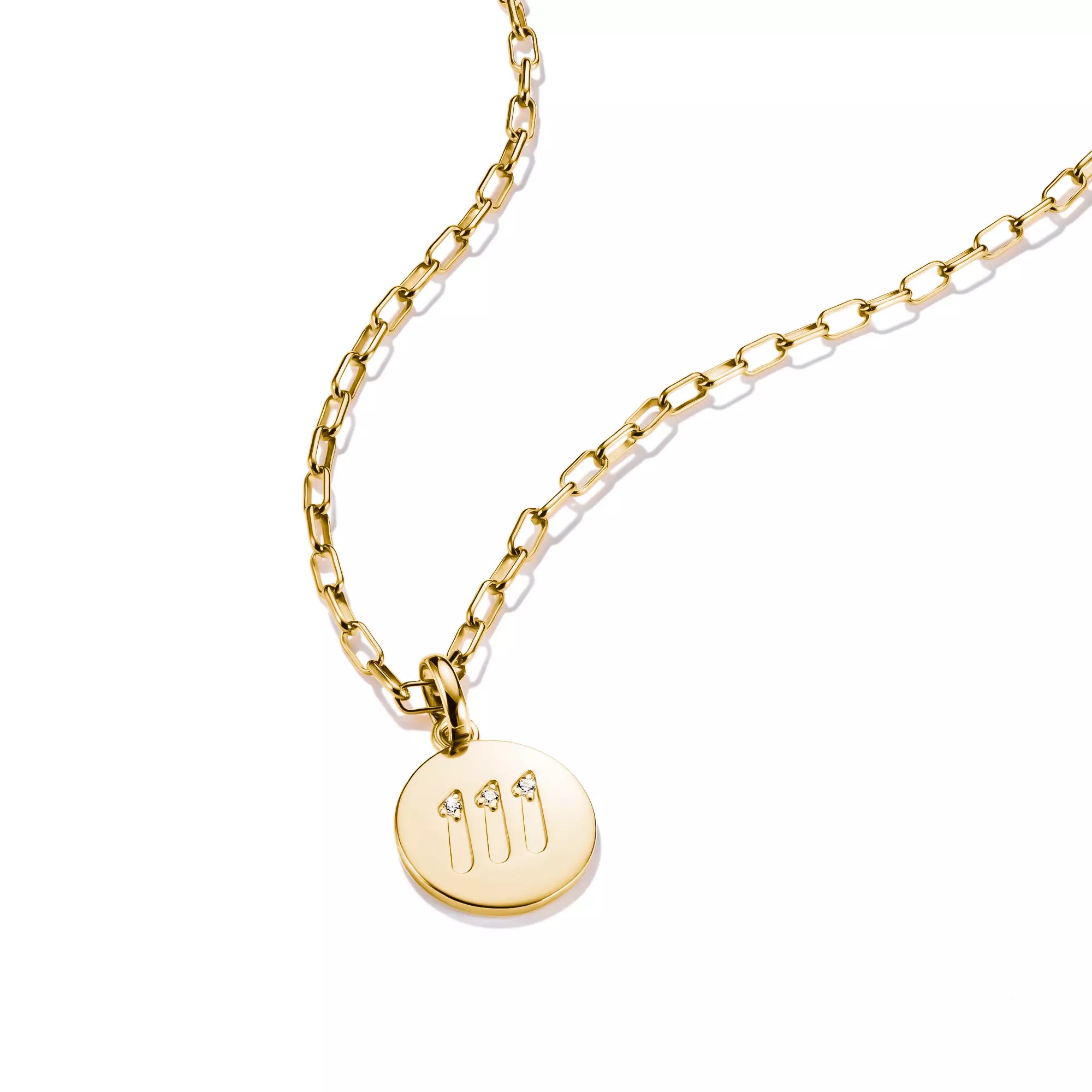 Thomas Sabo Connect - Engelzahl 111 - Charm mit Öse - Silber & Gelbgold Verg. + Zirkonia – Ansicht 2