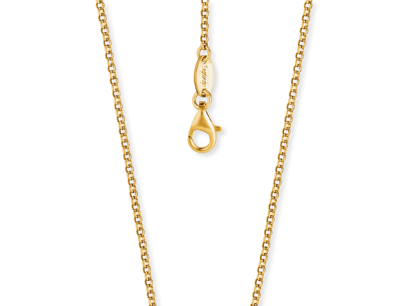 Engelsrufer Erbskette in Roségold und Gelbgold, veredelt auf Silber, 70 cm lang, glänzende Kette mit praktischem Karabinerverschluss, elegantes und zeitloses Schmuckstück.