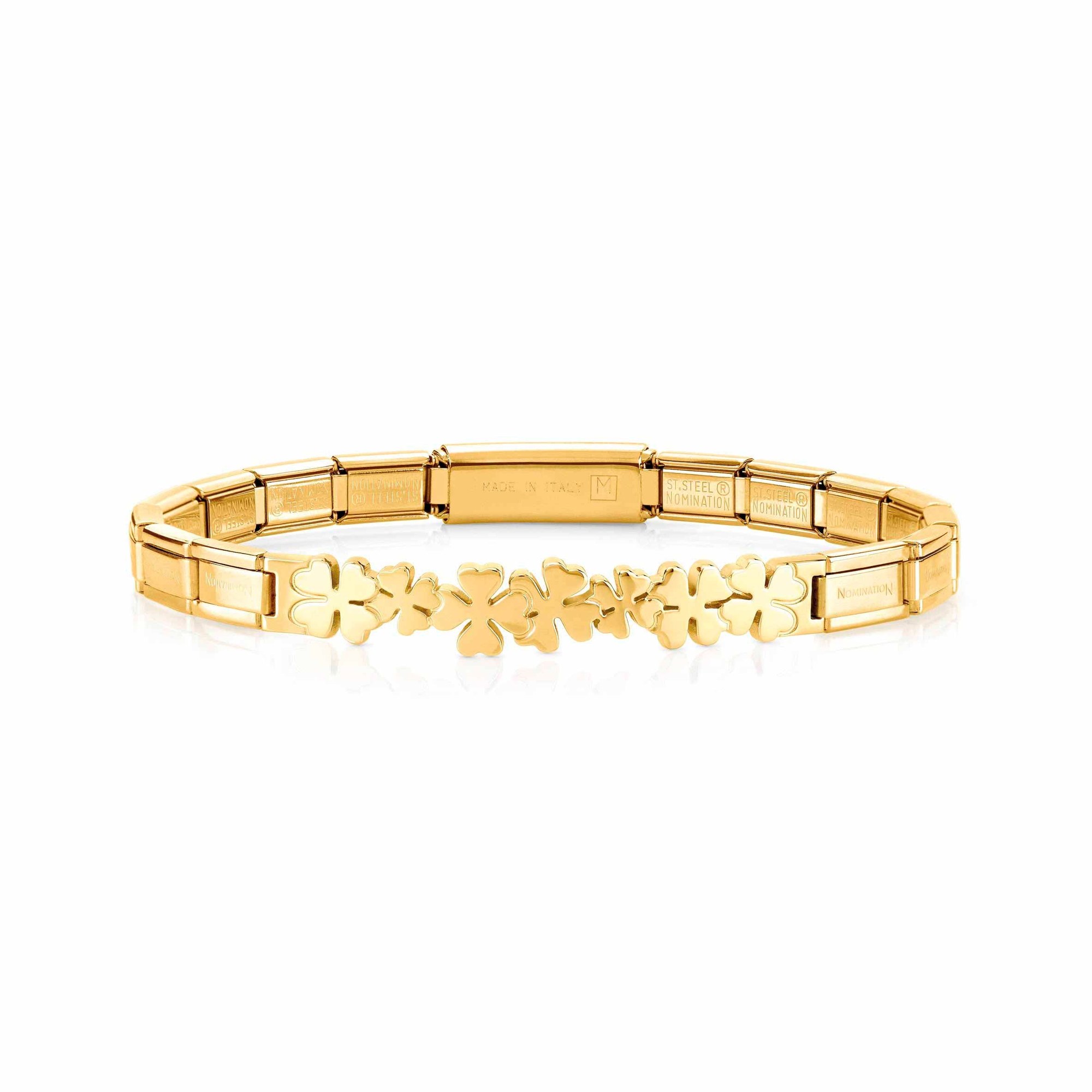 Nomination Trendsetter Armband Kleeblatt Gelbgold Smarty 18 cm