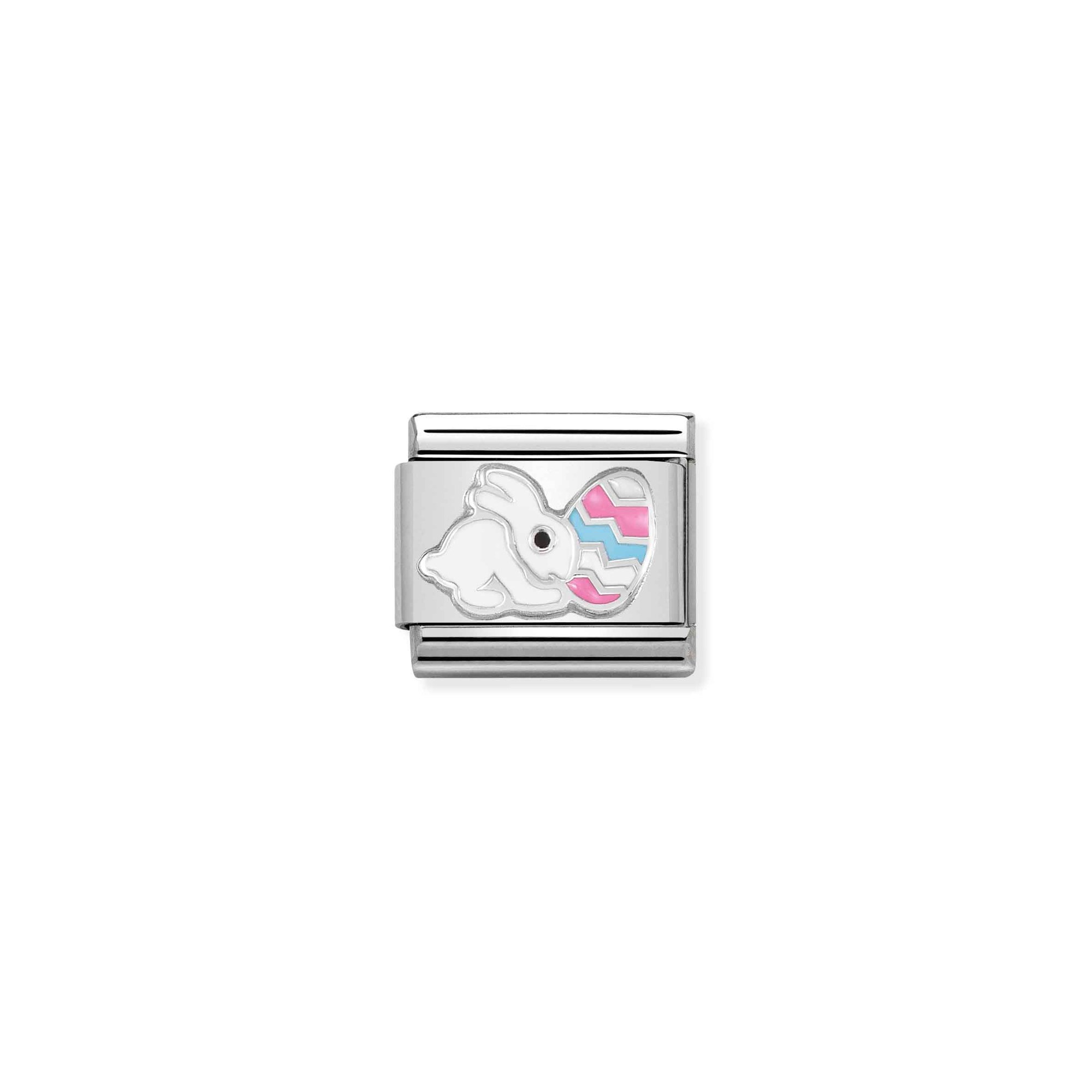 Nomination Composable Classic Charm Osterhase mit Ei - Edelstahl, Silber 925, Emaille