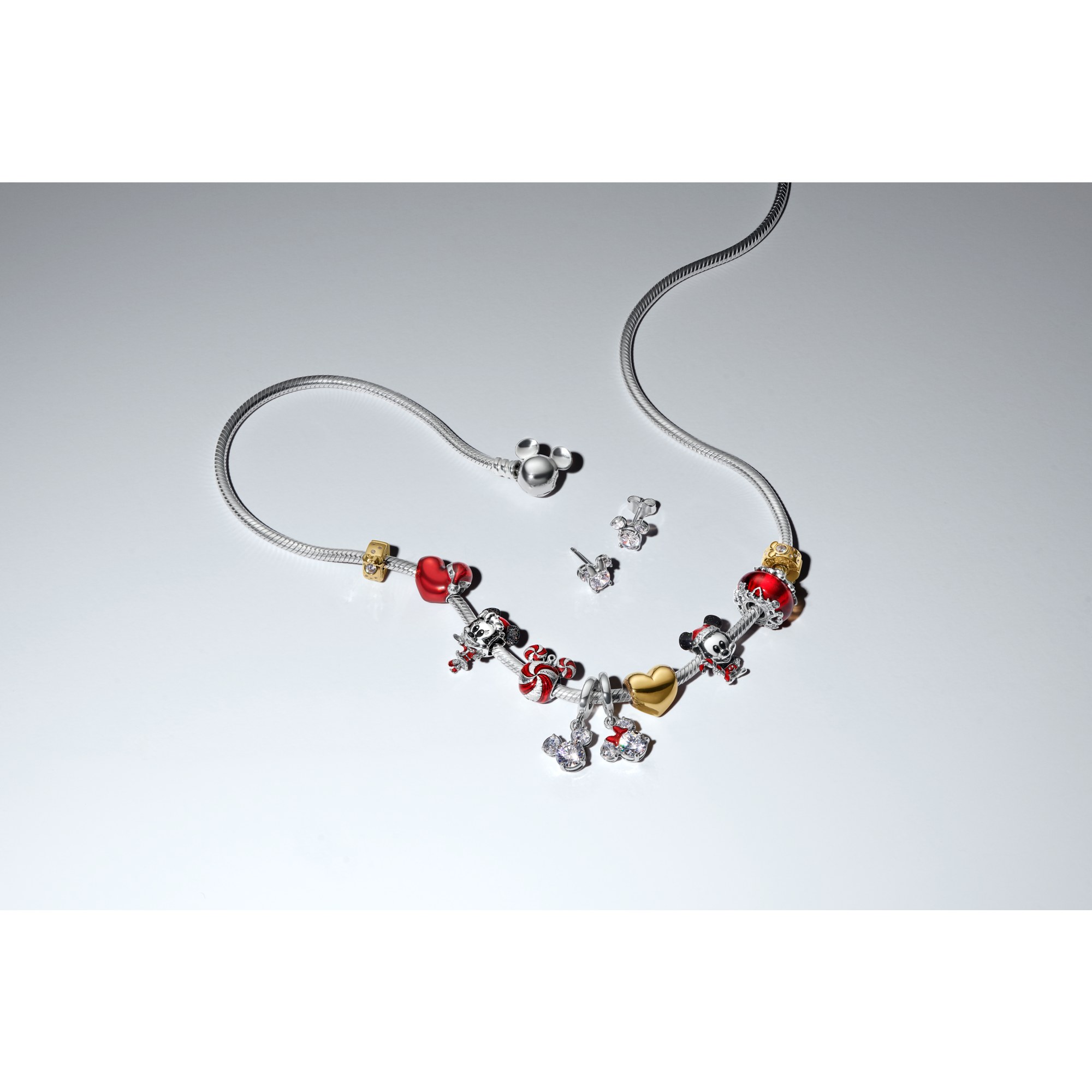 Pandora charm Disney Minnie Mouse Anhänger aus Silber mit Zirkonia und roter glitzernder Emaille – Ansicht 4
