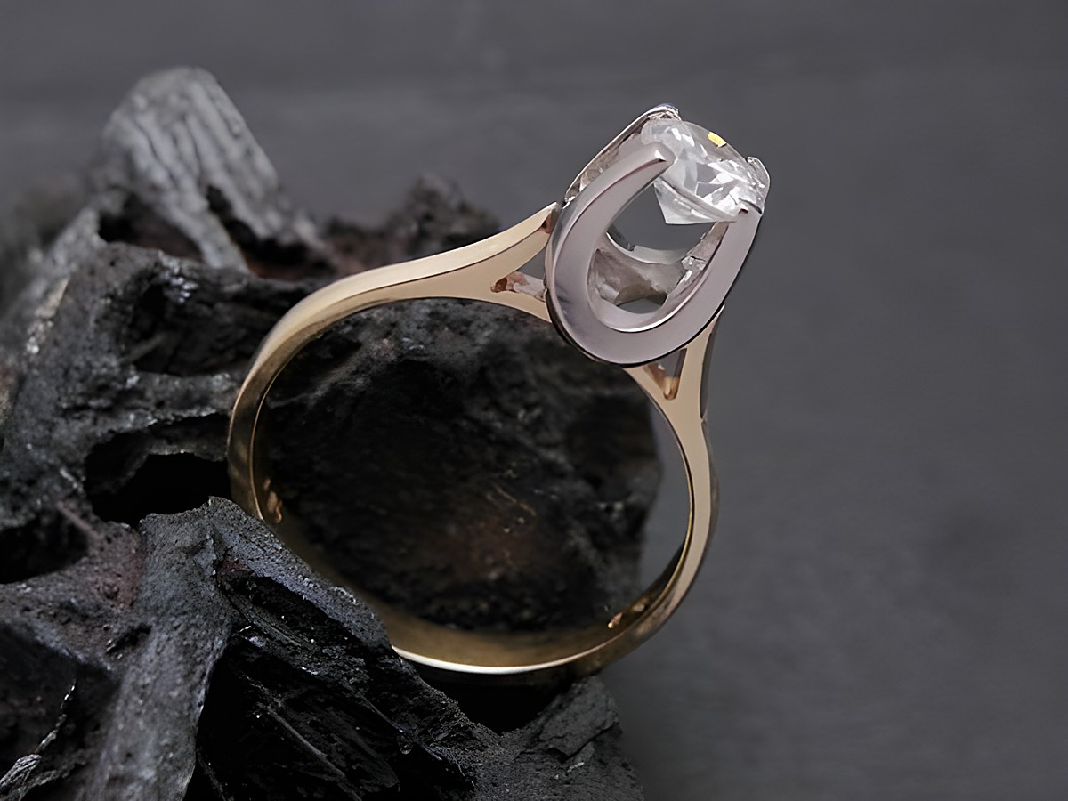 Gold Ring - ausdrucksstark - Gold 585 bicolor - Zirkonia - Goldring - Gr. 53, Hersteller: Juwelier Harnisch, bis Gr. 54/17,5, elegant und funktional, ideal für besondere Anlässe. – Ansicht 2