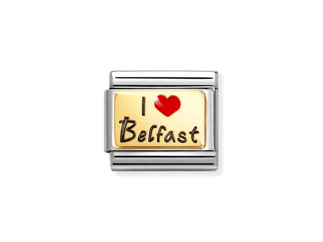 Nomination 030231 74 - CLASSIC - Emaille & 750/- Gelbgold - I Love Belfast