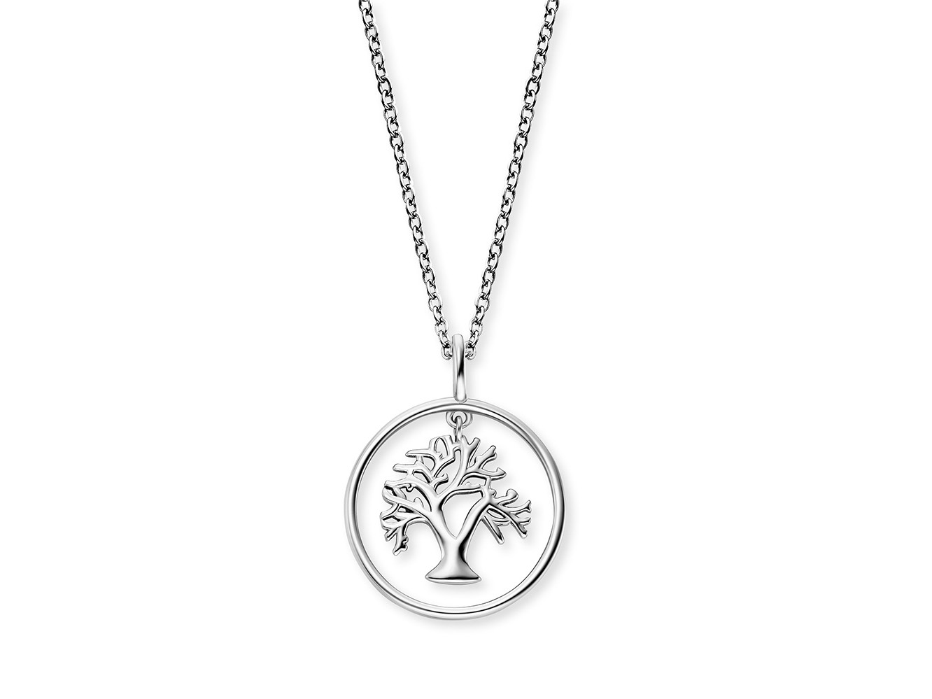 Engelsrufer ERN-LILTREE LILTREE Kette Lebensbaum - Silber rhod. 42 cm Zarte Silberkette mit einem runden Anhänger, der einen filigranen Lebensbaum darstellt. Die Kette hat eine rhodinierten Oberfläche und eine Länge von 42 cm.