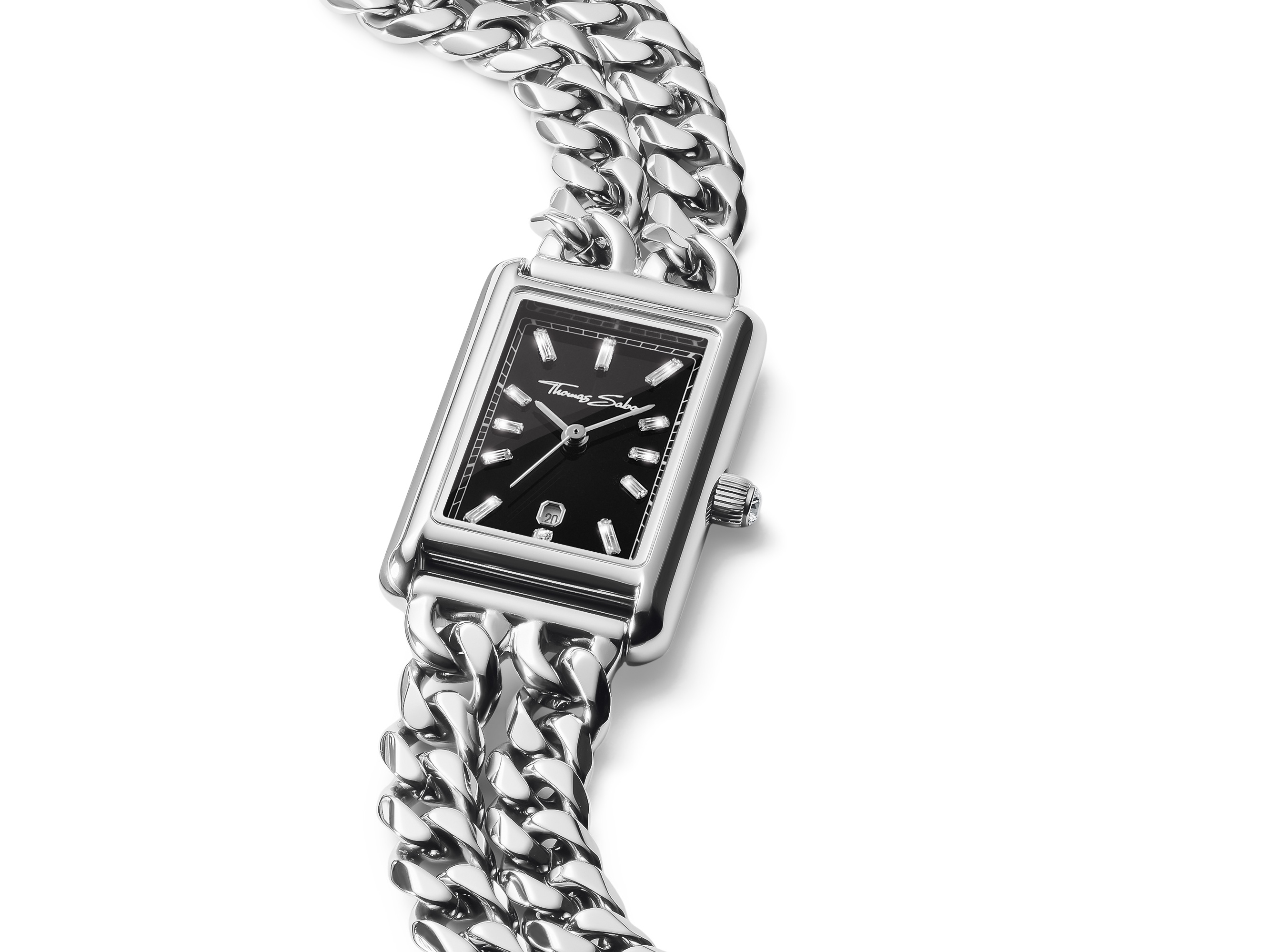 Thomas Sabo WA0453-201-203-22 mm Bold Elegance Damenuhr - Ziffernblatt Schwarz