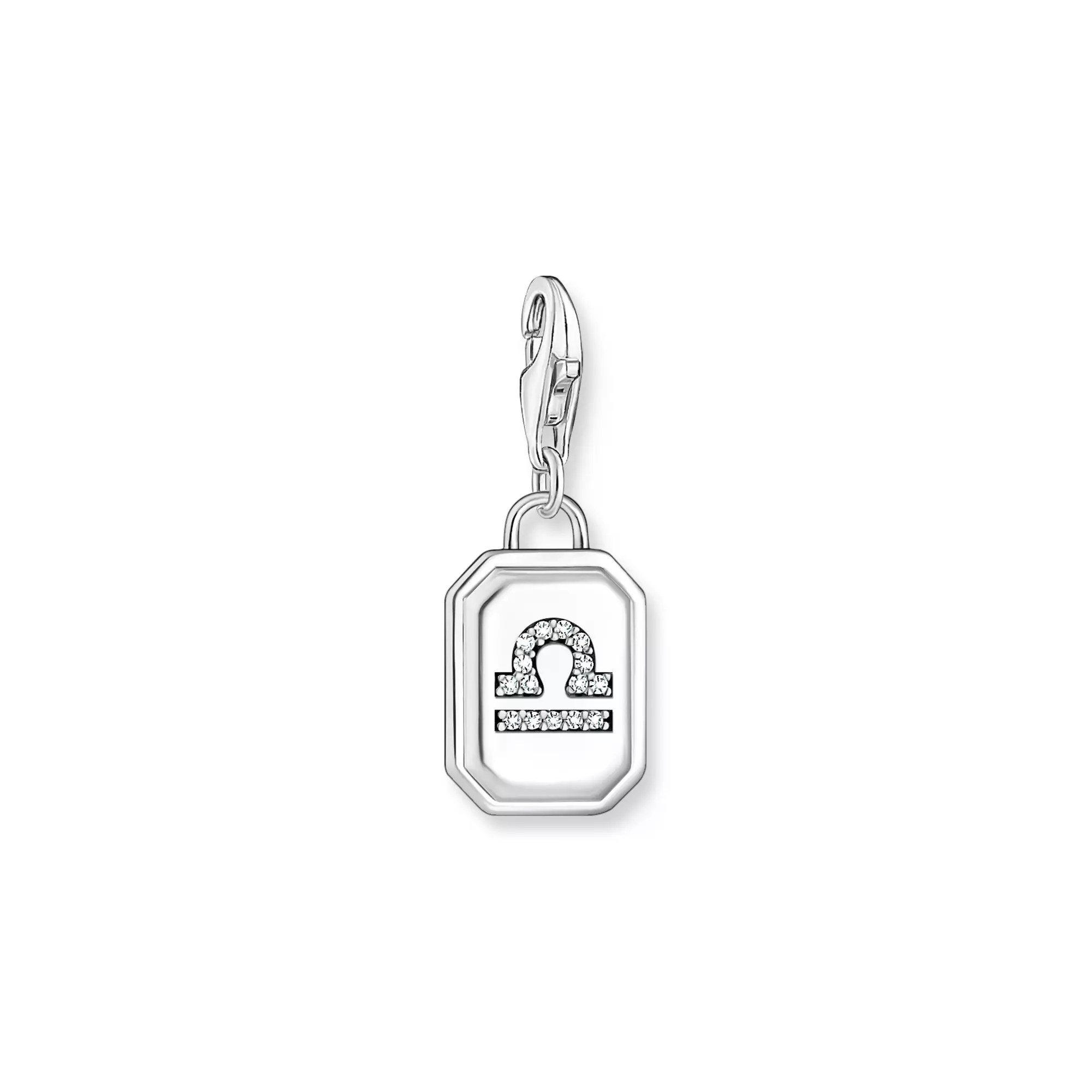 Thomas Sabo Charm-Anhänger - Sternzeichen Waage - Silber gesch. & Zirkonia
