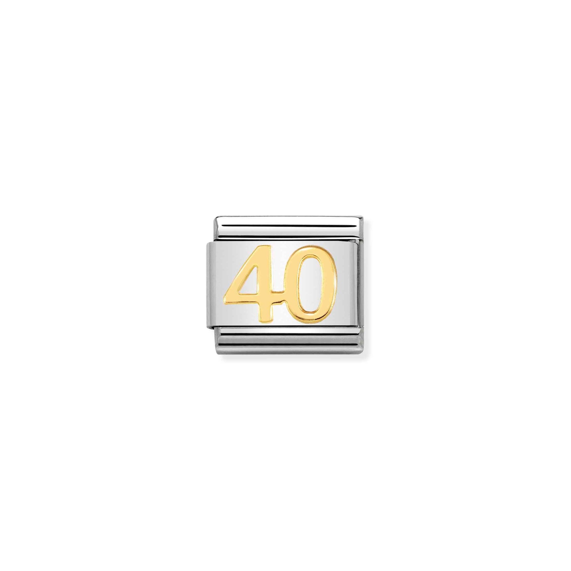 Nomination Composable Classic Charm Zahl 40 - Edelstahl, Gold 750 Gelbgold