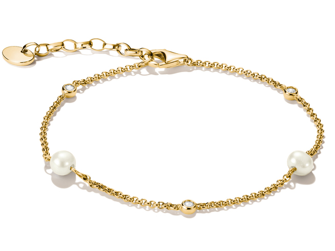 Thomas Sabo Classic Pearls - A1989-M01-14-L19V Armband - 19 cm - 18K Gelbgold-Vergoldung