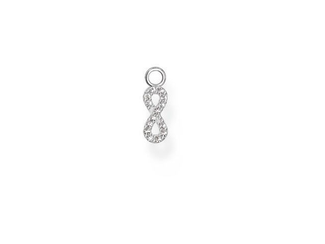 Thomas Sabo Ohrring Anhänger EP019-051-14 aus Sterling Silber mit weißen Zirkonia in Form einer geschwungenen Acht, ideal für eleganten Ohrschmuck.