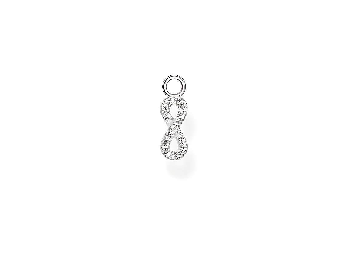 Thomas Sabo Ohrring Anhänger EP019-051-14 aus Sterling Silber mit weißen Zirkonia in Form einer geschwungenen Acht, ideal für eleganten Ohrschmuck.